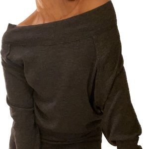 Free people charcoal gray off shoulder top size s